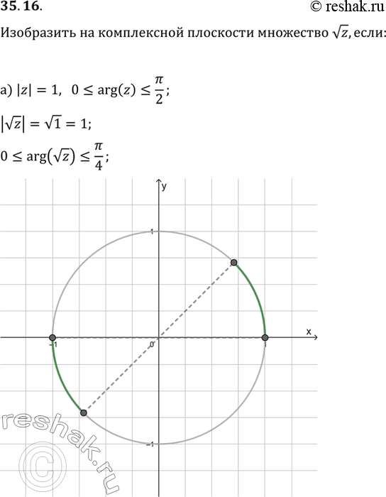       z, :a) |z| = 1, 0 =< arg(z) =< /2;) |z| = 1, 0 < arg(z) < ;) |z| = 1, -2/3 =< arg(z) =< 0;) |z| =...