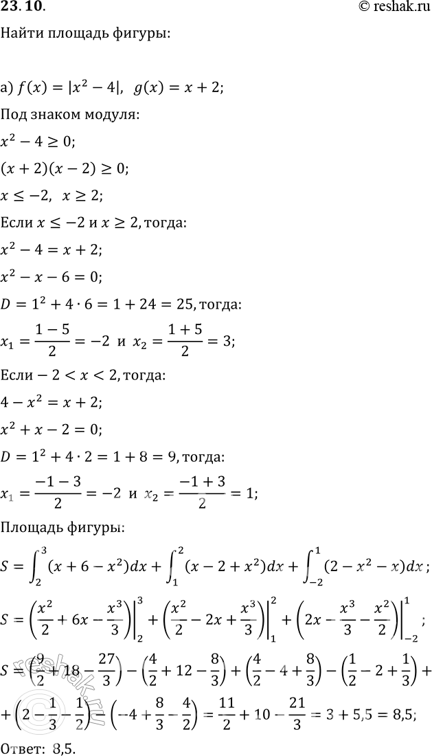  23.10.   ,    y=f(x)  y=g(x):) f(x)=|x^2-4|, g(x)=x+2;) f(x)=v(x+1), g(x)=|x|-1;) f(x)=|x^2-2x|, g(x)=x;)...