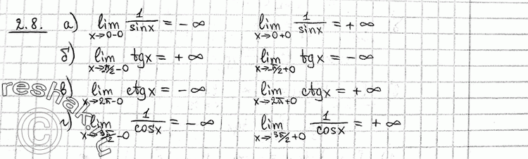 2.8 ) f(x) = 1/sinx, a=0; ) f(x) = tgx, a=-/2;) f(x) = ctgx, a=2;) f(x) = 1/cosx, a=3/2....