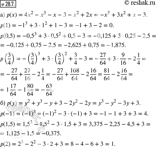  28.7. )   () = 4x^2  x^3    3  ^2 + 2      (1), (0,5), p(3/4).)   () = ^2 + ^3   + 3 ...