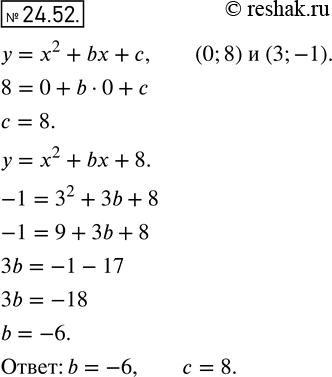  22.52.    b  ,  ,     = x2 + 6x +     (0; 8)  (3;...