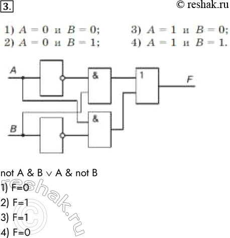  3.       , :1)  = 0   - 0; 3)  = 1   = 0;2)  = 0   = 1; 4)  = 1   = 1.not A & B v A & not B1)...