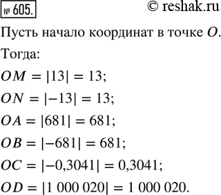  605. (.)   (  )     : M(13); N(-13); A(681); B(-681); (-0,3041); D(1 000...