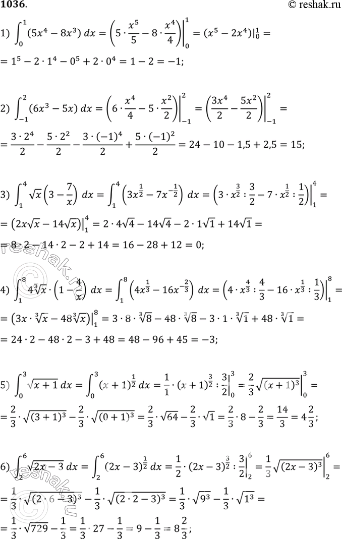    (10361037).1036 1)  (0;1) (5x4-8x3)dx;2)  (-1;1=2) (6x3-5x)dx;3)  (1;4)  x(3-7/x)dx;4)  (1;8) 4 ...
