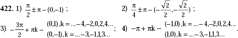  422   ,     (1; 0)   (   ):1) /2 +-;2) /4+-;3) -3/2 +k;4)...