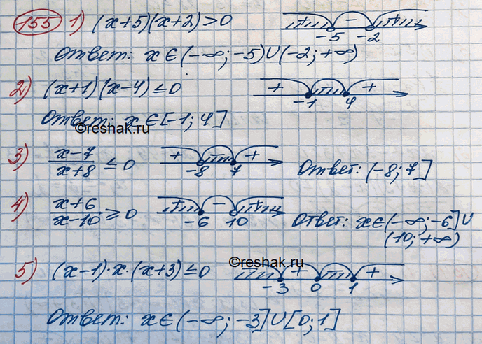  155.    :1)( + 5)(x + 2)>; 2)( + 1)( -...
