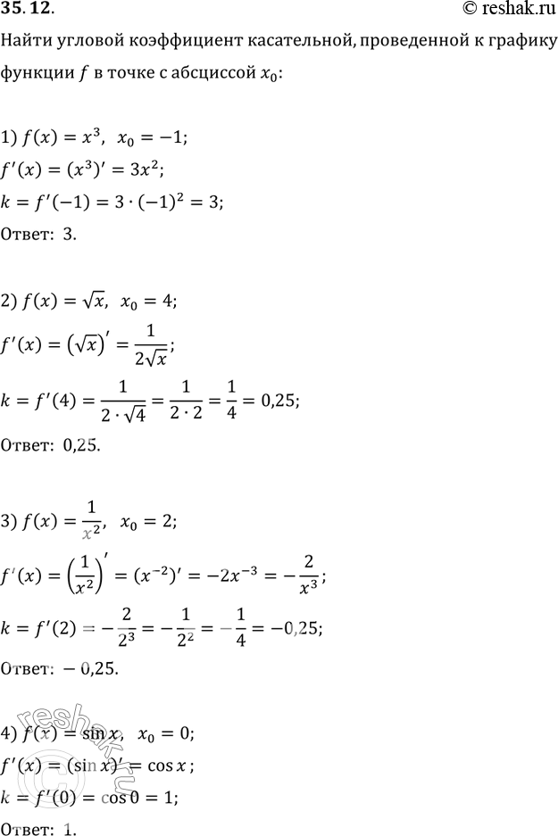  35.12.    ,     f     x_0:1) f(x)=x^3, x_0=-1;   3) f(x)=1/x^2, x_0=2;2) f(x)=vx,...