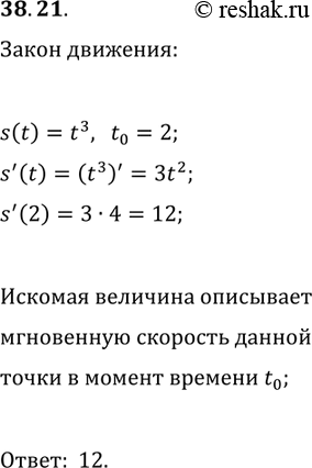  38.21.         s(t)=t^3.  s'(2).     ...
