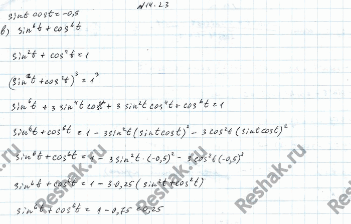 Изображение Упр.14.23 Мордковича 10 класс профильный уровень (Алгебра)