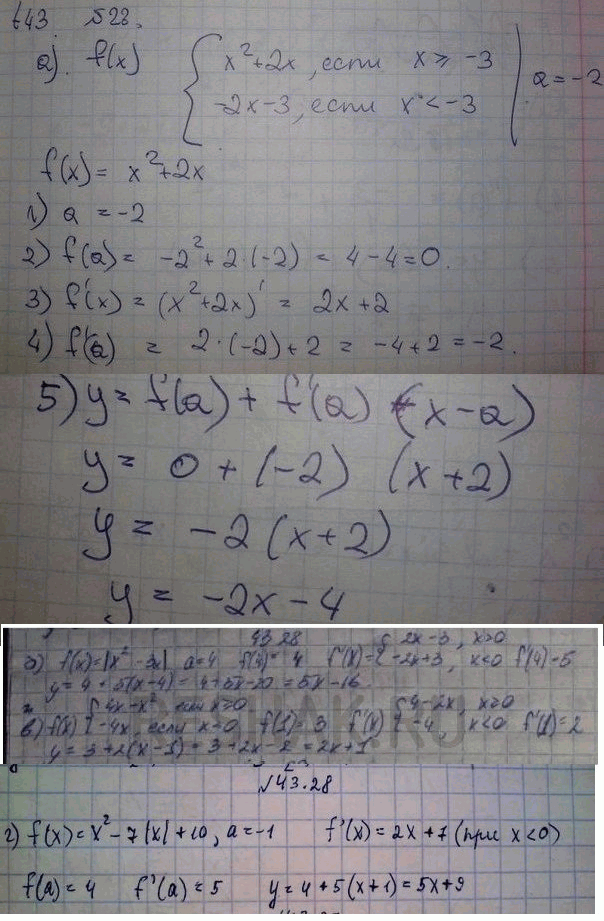 ����������� a) f(x) = �2 + 2�, ���� � >= -3,          -2� - 3, ���� � < -3, a = -2�) f(x) = |�2 - 3x|, � = 4;�) f(x) = 4� - �2, ���� � >= 0,          -4x, ���� � < 0,  a =...