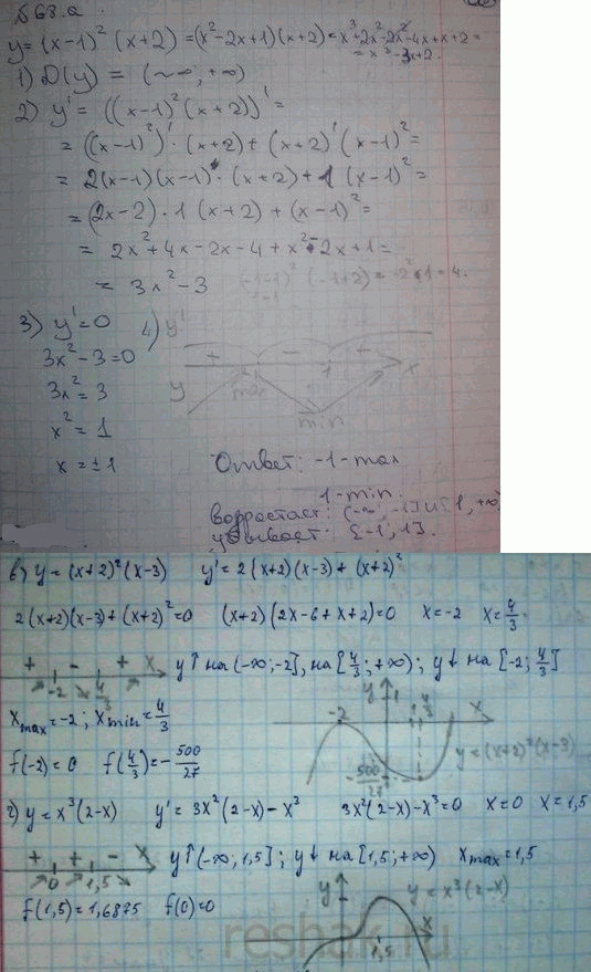  a)  = ( - 1)2(x + 2);	6) y = 256/9 x(x - 1)3;	)  = ( + 2)2( - 3);)  = 3(2 -...