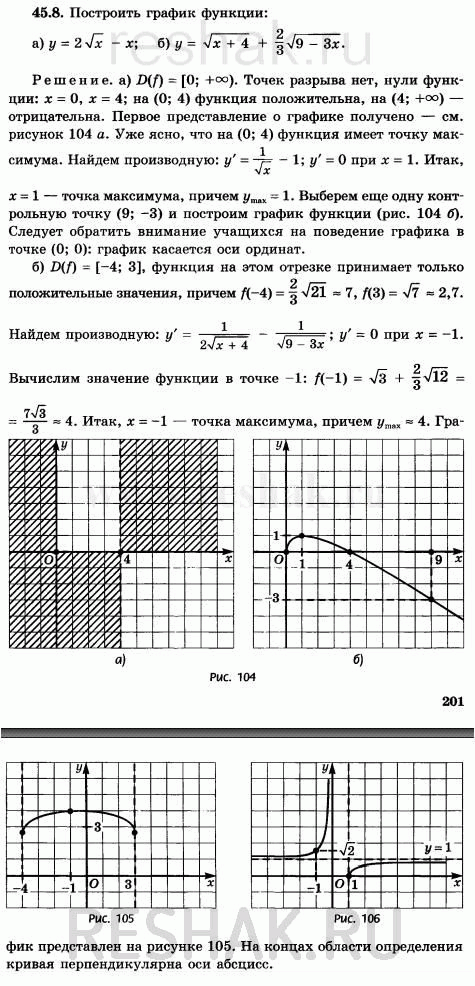 Изображение Упр.45.8 Мордковича 10 класс профильный уровень (Алгебра)