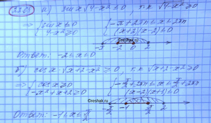    :)  sin2x < 1/2  25-x2>=0)  cos(3x-/4) < 2/2 ...