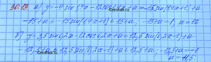 ����������� ��� ����� �������� ��������� � ���������� �������� ������� ����� ����� m:a) � = -9 sin 1,4x - 12 cos 1,4x + �, m = 1;�) � = 3,5 sin 0,2x - 12 cos 0,2x + �, m =...