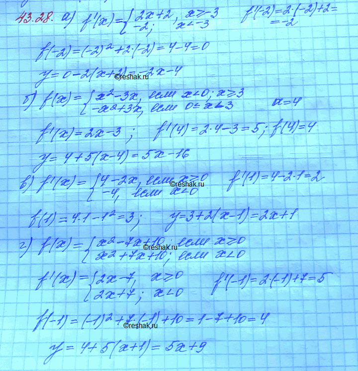 ����������� a) f(x) = �2 + 2�, ���� � >= -3,          -2� - 3, ���� � < -3, a = -2�) f(x) = |�2 - 3x|, � = 4;�) f(x) = 4� - �2, ���� � >= 0,          -4x, ���� � < 0,  a =...