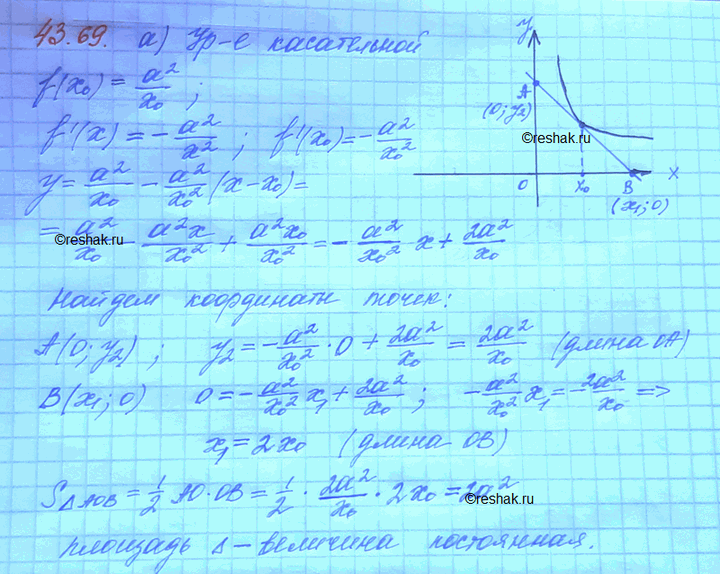 ����������� ��������, ��� �����������, ������������ ����������� � ��������� y = a2 / x � ����� ���������, ����� ���������� �������, � ����� ������� �������� ������� ����������,...