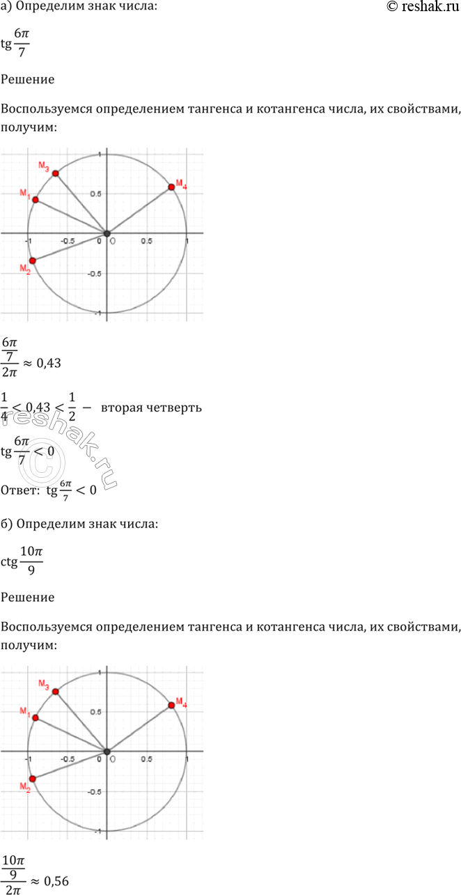  6.21a) tg(6пи/7);б) ctg(10пи/9);В) tg(8пи/11);г) ctg(11пи/5)....