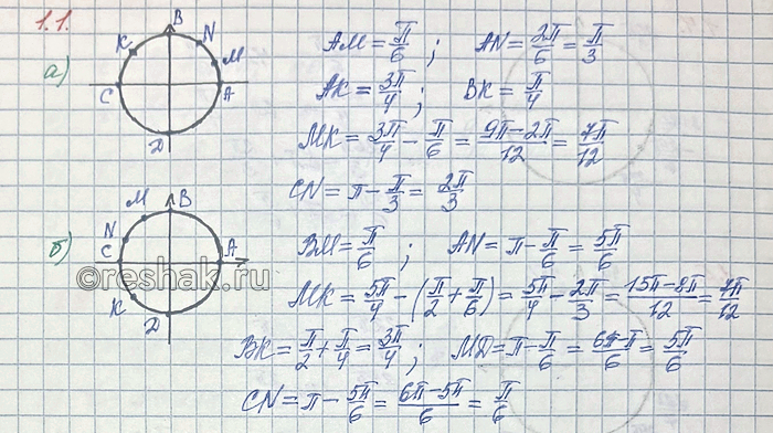 Изображение Упр.1.1 ГДЗ Мордкович Семенов 10 класс
