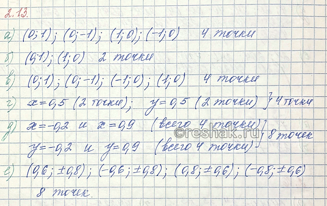 Изображение Упр.2.13 ГДЗ Мордкович Семенов 10 класс