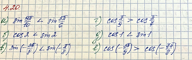 Изображение Упр.4.20 ГДЗ Мордкович Семенов 10 класс