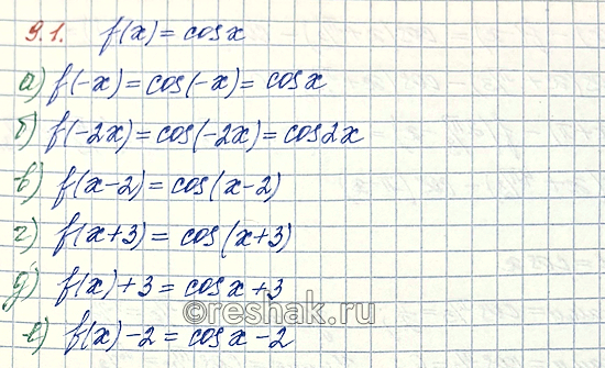 Изображение Упр.9.1 ГДЗ Мордкович Семенов 10 класс