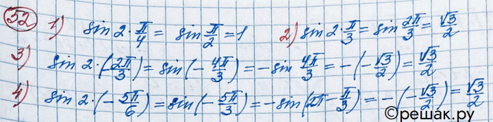  52.    y = sin2x :1) x = /4; 2)  = /3; 3) x = -2/3; 4) x =...