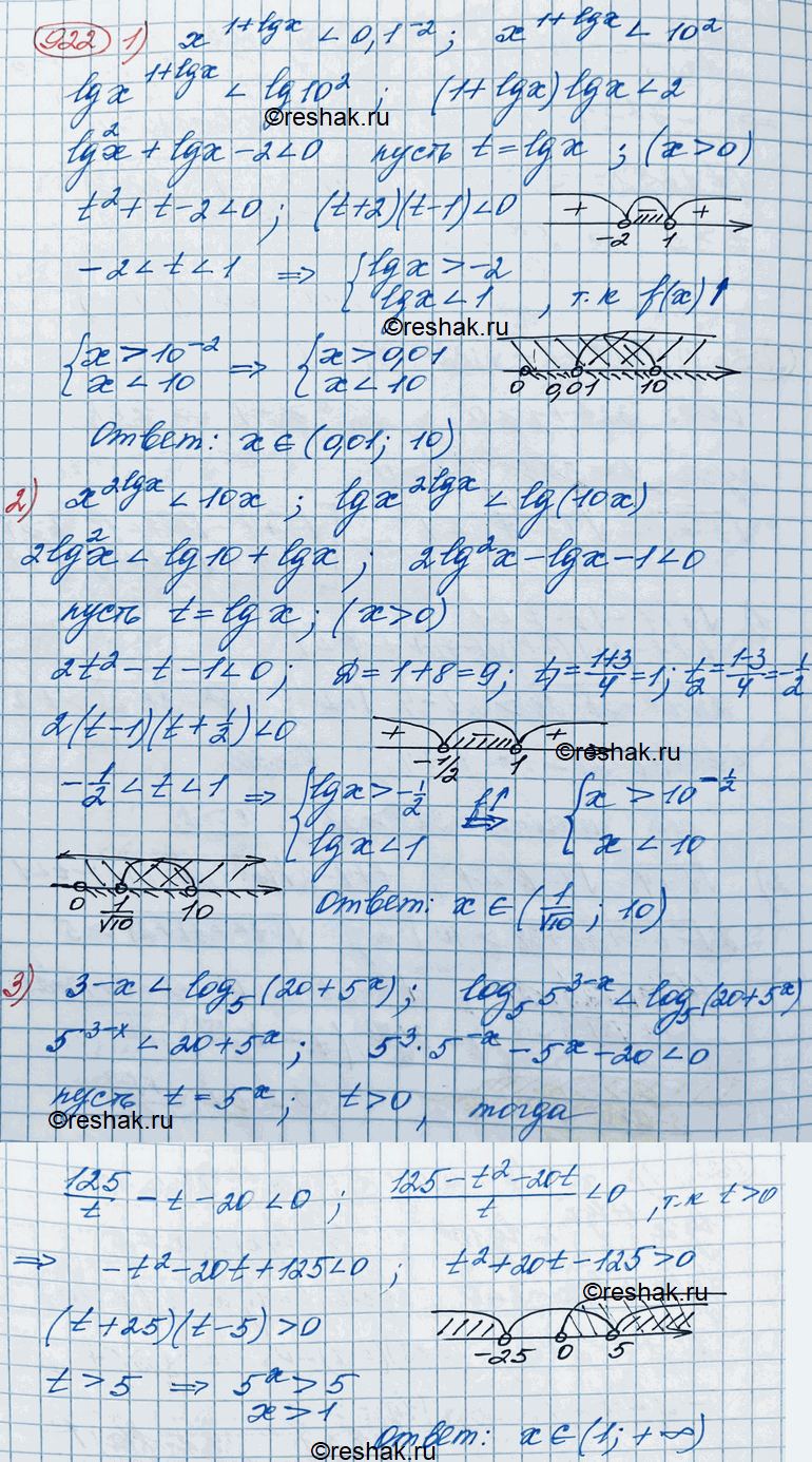 Решено)Упр.922 ГДЗ Колягин Ткачёва 11 класс по алгебре