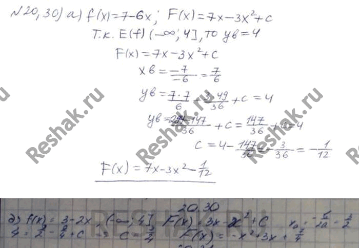  20.30.       = f(x),      (- ; 4]:a) f(x) = 7 - 6x;) f(x) = 3 -...