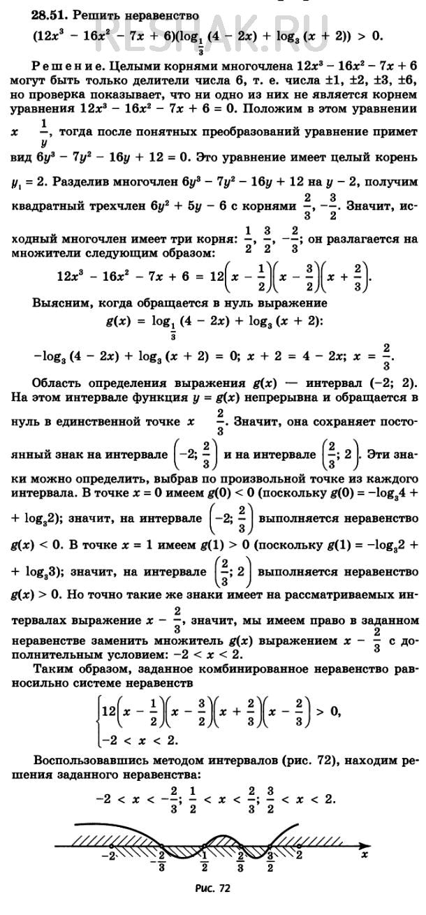 Решено)Упр.28.51 ГДЗ Мордковича 11 класс профильный уровень