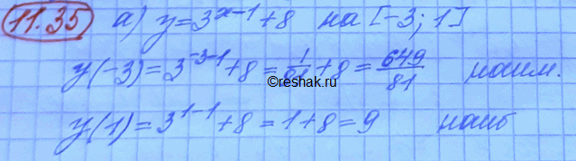  11.35. )		=	3^(-1)	+ 8,	[-3; 1];)		=	5 *	(3/5)x	+ 4, [-1; 2];)		=	7^(-2)	+ 9,	[0; 2];)		=	4 *	(1/2)x	+ 13,...