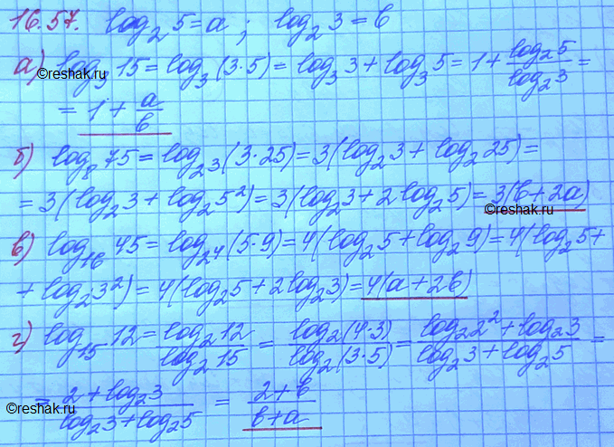  ,  log2(5) = a, log2(3) = b. :)...