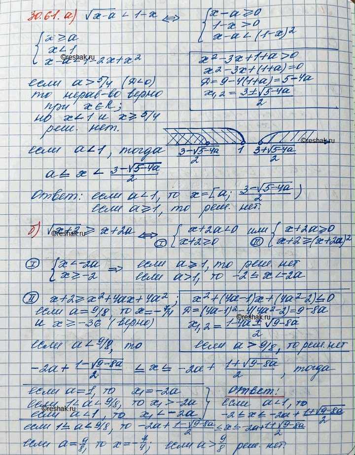 ����������� 30.61. ��� ������� �������� ��������� � ������ �����������:a)	������ x - �	< 1 - �;	�)	������ x + 2 ������ ��� �����  x	+...