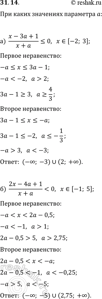  31.14. )       (x-3a+1)/(x+a)?0        [-2; 3]?)     ...