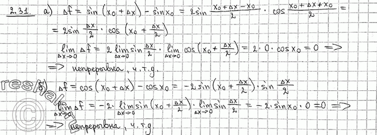  2.31     = f()    0  R:a) f(x) = sinx; ) f(x) = cos...