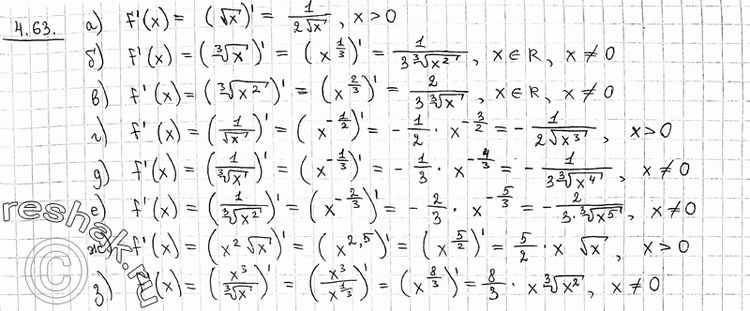 4.63 ) f(x) =  x; ) f(x) =  3  x;) f(x) =  3  x2;) f(x) = 1/ x; ) f(x) = 1/  3  x;) f(x) = 1/  3...