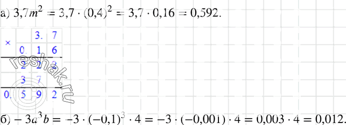   :) 3,7m2  m = 0,4; ) -33b   = -0,1, b =...