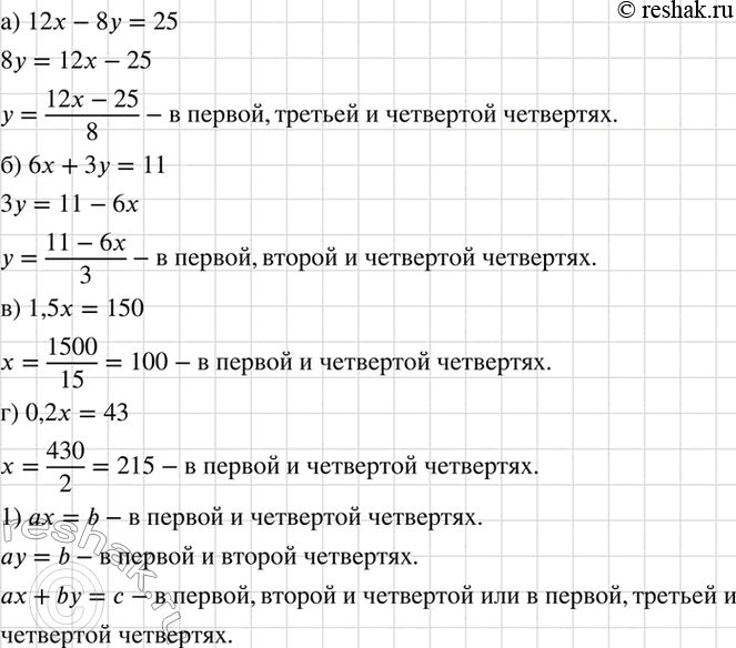 Изображение (Для работы в парах.) Не выполняя построения, определите, в каких координатных четвертях...