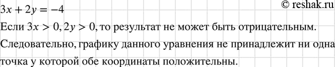 Изображение Докажите, что графику уравнения 3х + 2у = -4 не принадлежит ни одна точка, у которой обе...