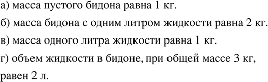 Изображение (Для работы в парах.) На рисунке 41 изображён график зависимости массы бидона с жидкостью от...