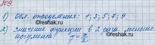 ����������� 809. ������� ������ ��������.X	1	3	5	7	9�	0,5	1,5	2,5	3,5	4,51) ����� ����� ���������� ������� ����������� ���� �������?2) ������� ��� ������� ����������� �...