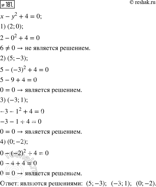  181.     (2; 0); (5; -3); (-3; 1); (0; -2)     - ^2 + 4 =...