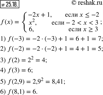  25.18.   f(x)={(-2x+1,  x?-2; x^2, ...