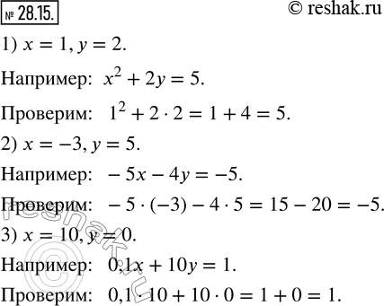  28.15.  -    ,     :1) x=1, y=2;  2) x=-3, y=5;  3) x=10,...