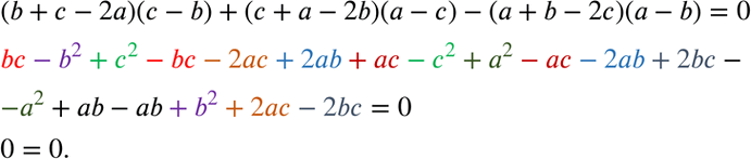 Изображение Докажите, что выражение(b + с - 2а)(с - b) + (с + а - 2b)(а - с) - (а + b - 2с)(а - b) тождественно равно...