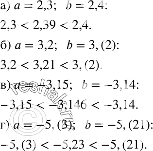  140  - ,       b:)   = 2,3; b = 2,4;	)  = 3,2; b = 3,(2);)  = -3,15; b = -3,14;	)  = -5,(3); b =...