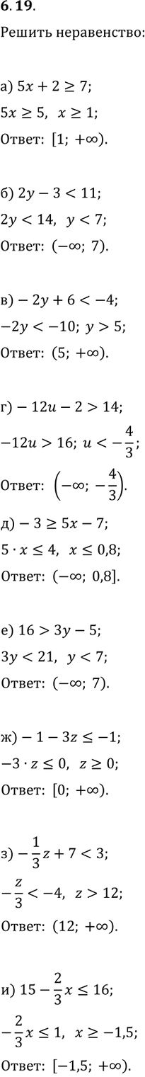 ����������� ������ �����������.�) 5x+2?7;   �) -12u-2>14;   �) -1-3z?-1;�)...