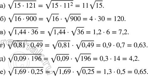 ����������� ���������:�) v(15�121); �) v(16�900); �) v(1,44�36); �) v(0,81�0,49); �) v(0,09�196); �) v(1,69�0,25).  ...