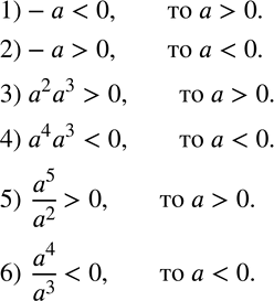  14. ,     a, :1) -a0; 3) a^2 a^3>0; 4) a^4 a^30; 6) a^4/a^3...
