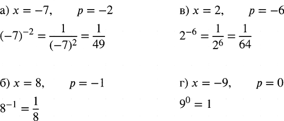 Изображение Найдите значение выражения хр, если:  а) х =	-7, р = -2;	  б) х =	8, р = -1;	  в) х = 2, р = -6;  г) х = -9, р =...