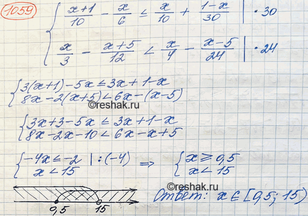 Изображение Упр.1059 ГДЗ Макарычев Миндюк 8 класс